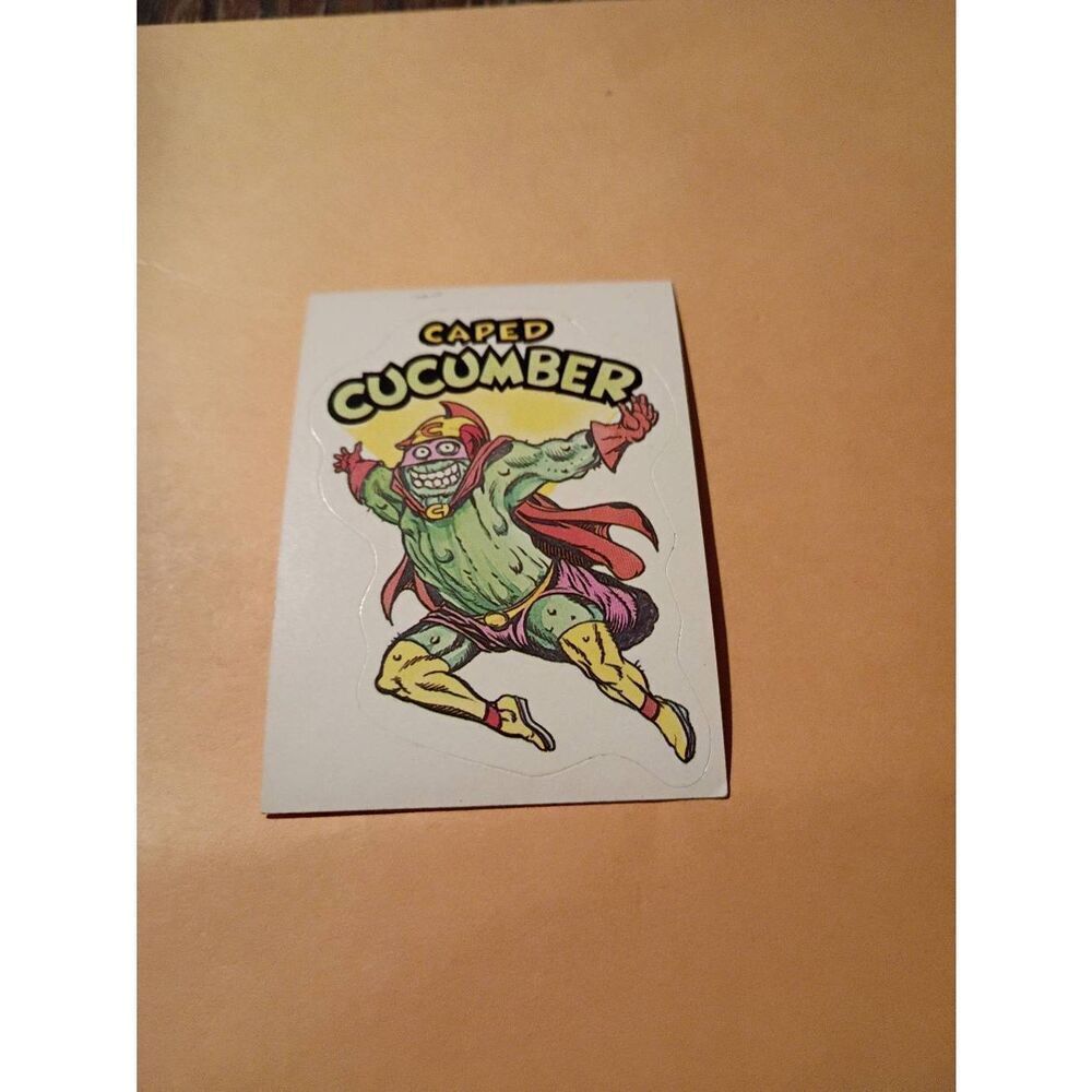 1983 General Mills Zero Heros Trading Card Sticker Card Vintage 36 Caped Cucumbe